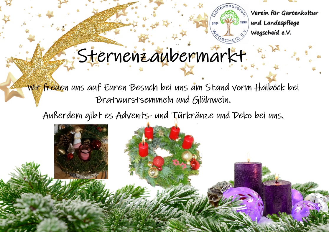 Flyer Sternenzaubermarkt mit Komet und Sternen