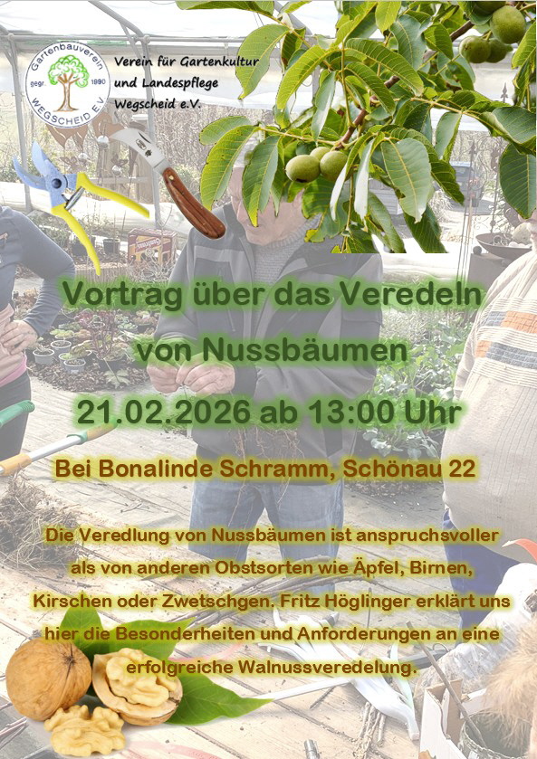 Flyer zum Vortrag Veredeln von Fritz H&ouml;glinger