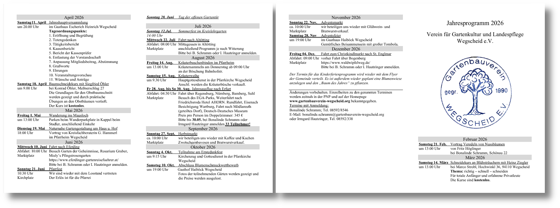 Jahresprogramm 2026