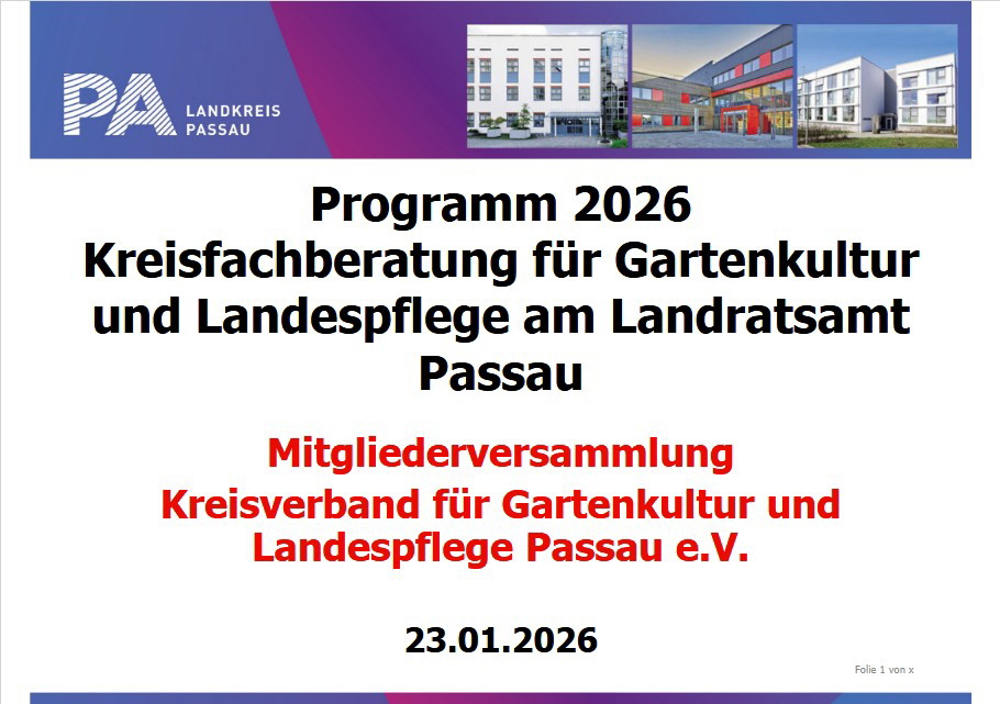 Jahresprogramm der Kreisfachberatung am Landratsamt Passau