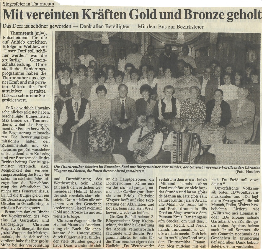 Mit vereinten Kräften Gold und Bronze geholt, Passauer Neue Presse 1992?
