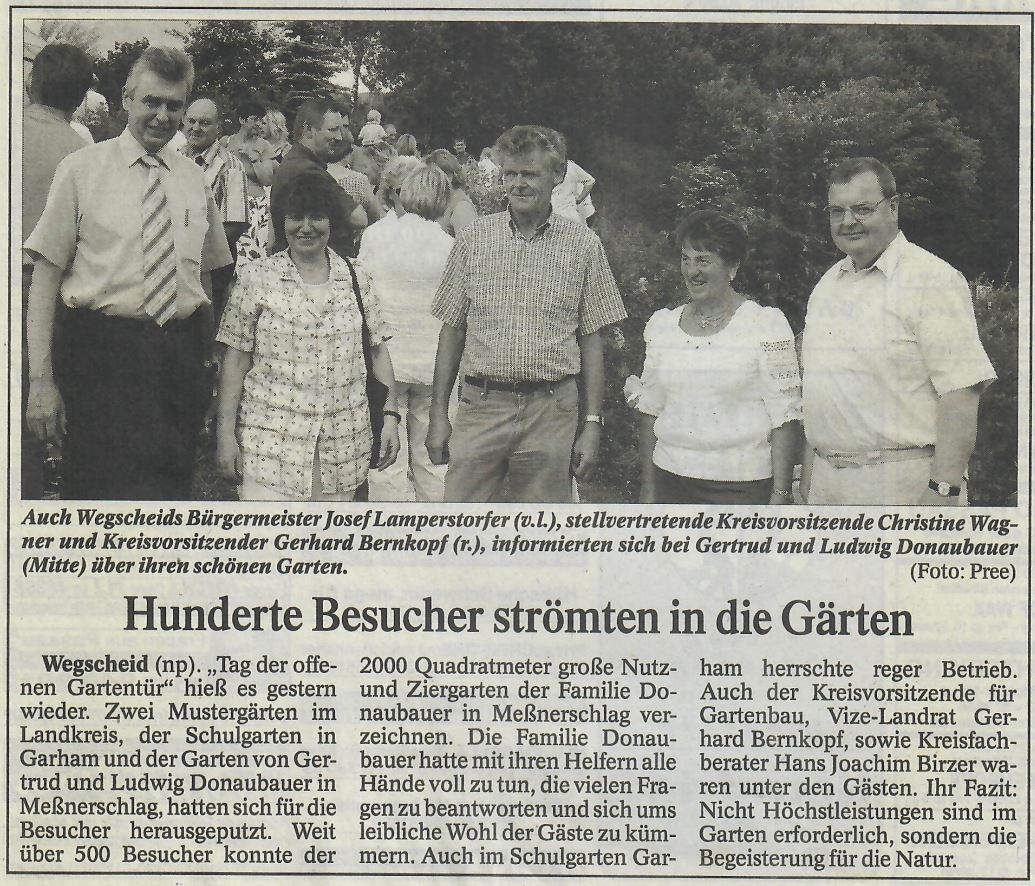 Hunderte Besucher strömten in die Gärten, Passauer Neue Presse vom 27. Juni 2005