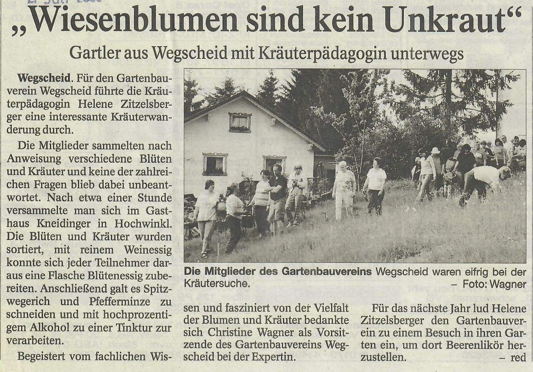 Wiesenblumen sind kein Unkraut, Passauer Neue Presse vom 02. Juli 2008